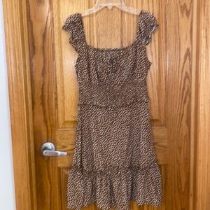 Summer dress • brown with cream color design